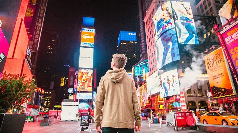 Times Square, New York City, personalisierte Werbung